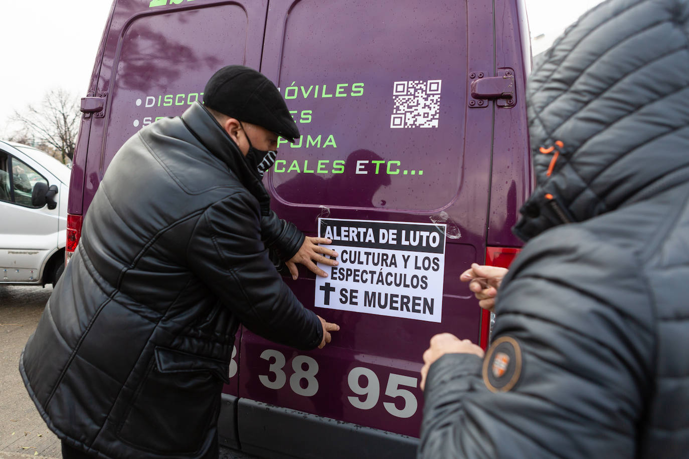 Manifestación de los profesionales del sector eventos, en Logroño.