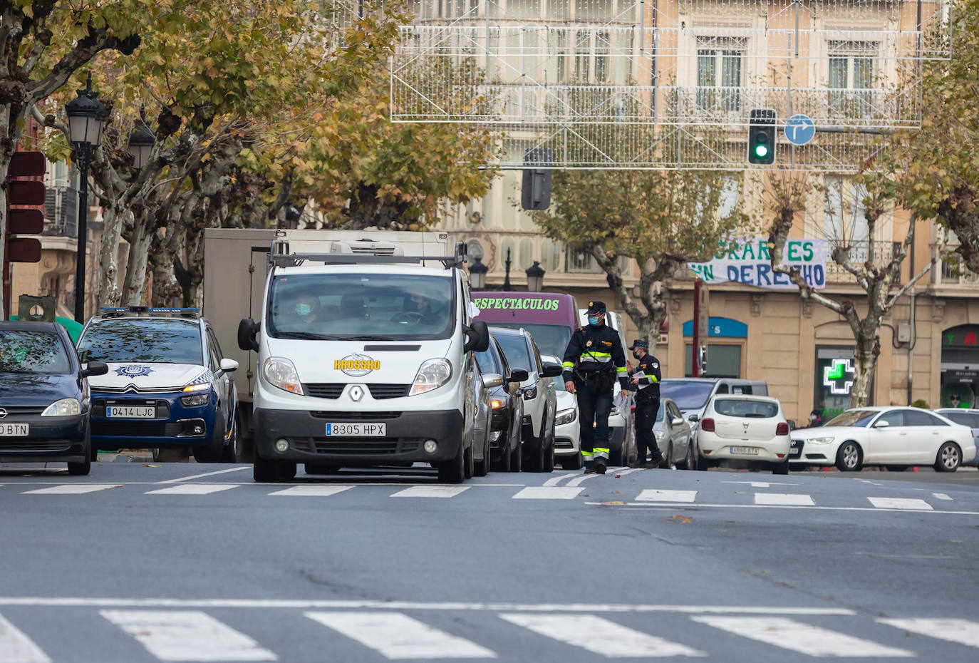 Manifestación de los profesionales del sector eventos, en Logroño.