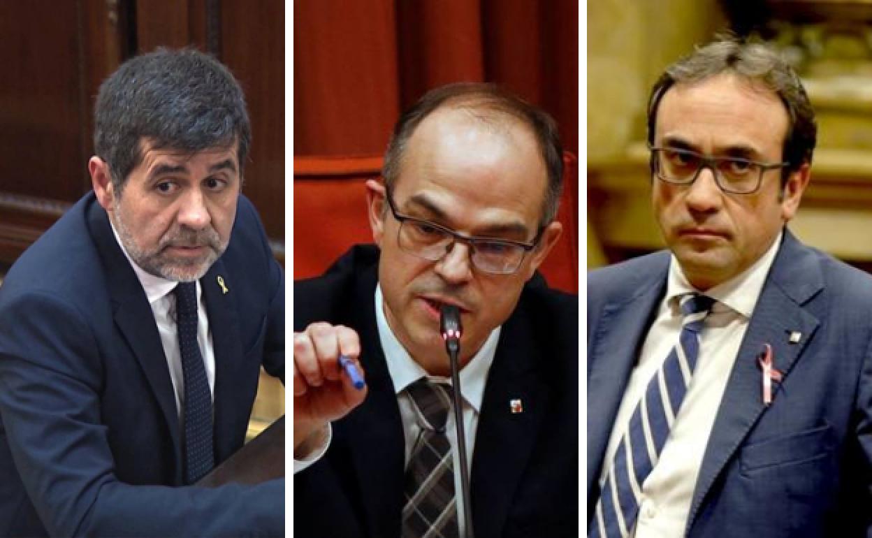 Jordi Sànchez, Jordi Turull y Josep Rull.