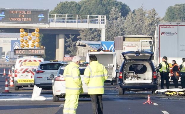 Lugar del accidente en Tordesillas (Valladolid).