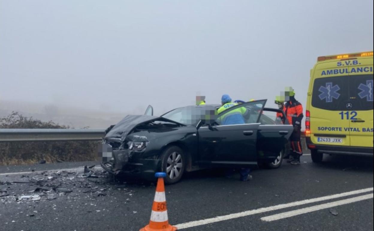 Imagen del coche que ha sufrdo el accidente. 