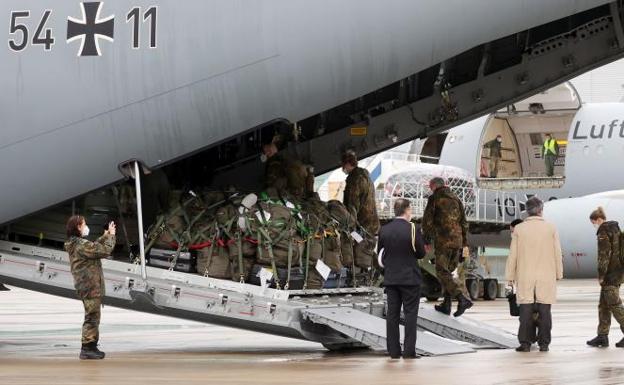 Uno de los aviones alemanes con destino a Portugal. 