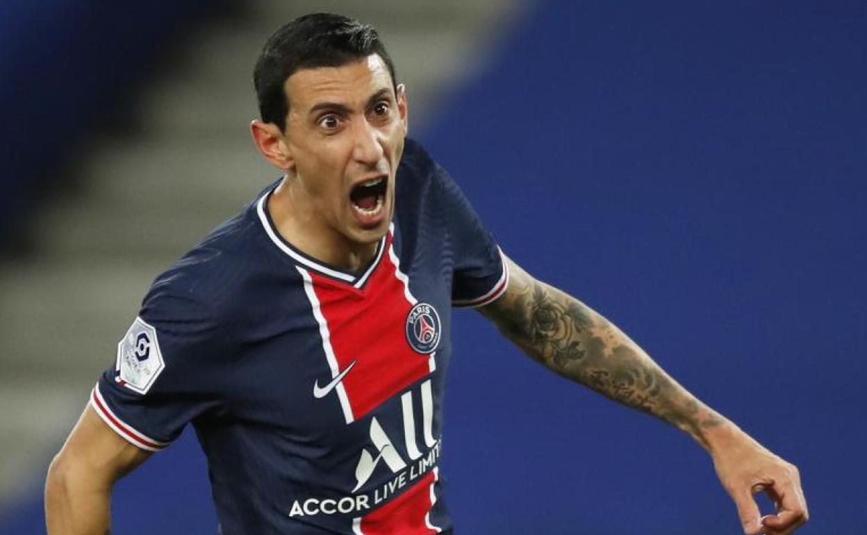 Di María celebra un gol con el PSG. 