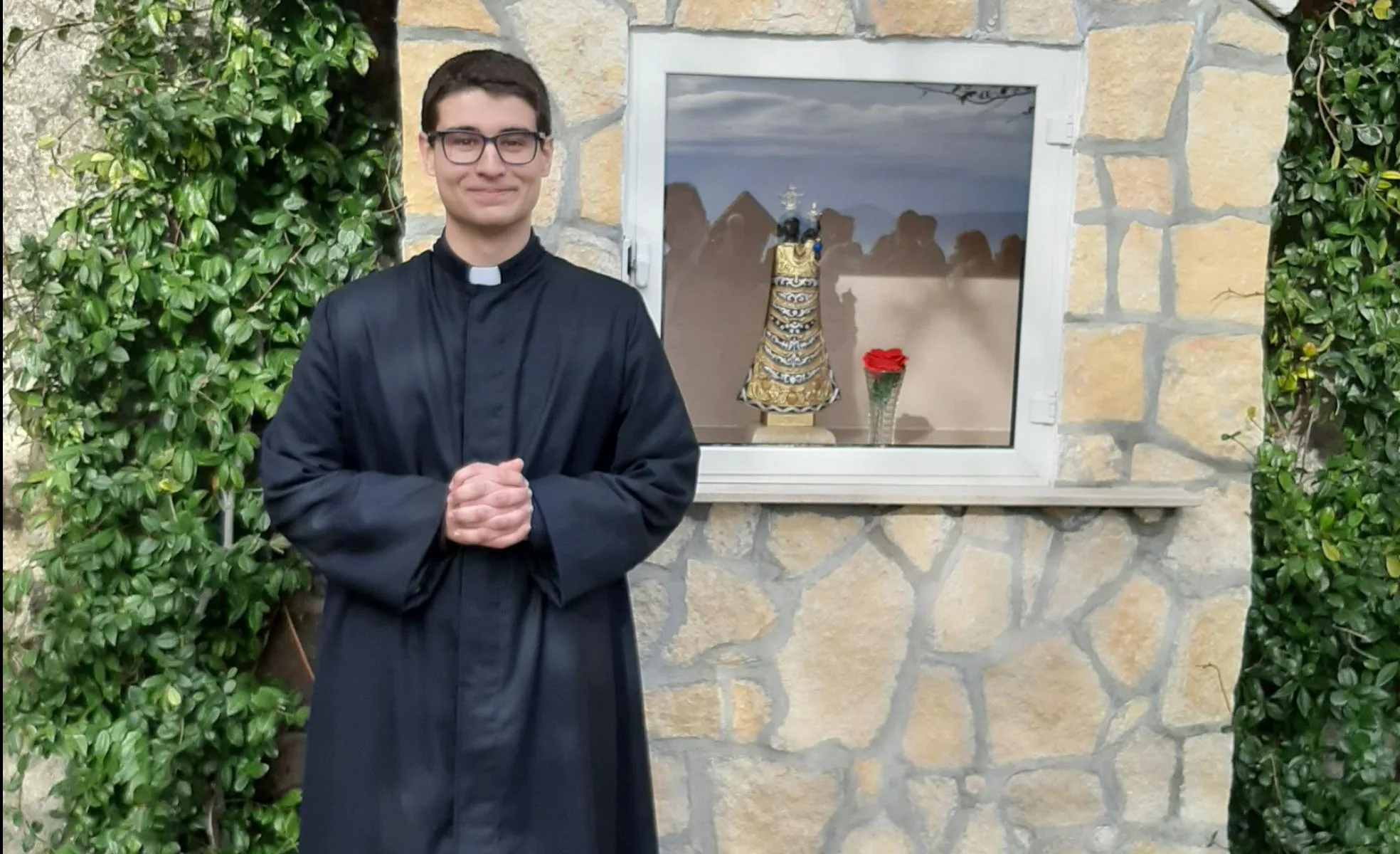 Jorge Chasco González, el 12 de diciembre de 2020, día que recibió las vestiduras religiosas en el Seminario de Montefiascone, en Italia. 
