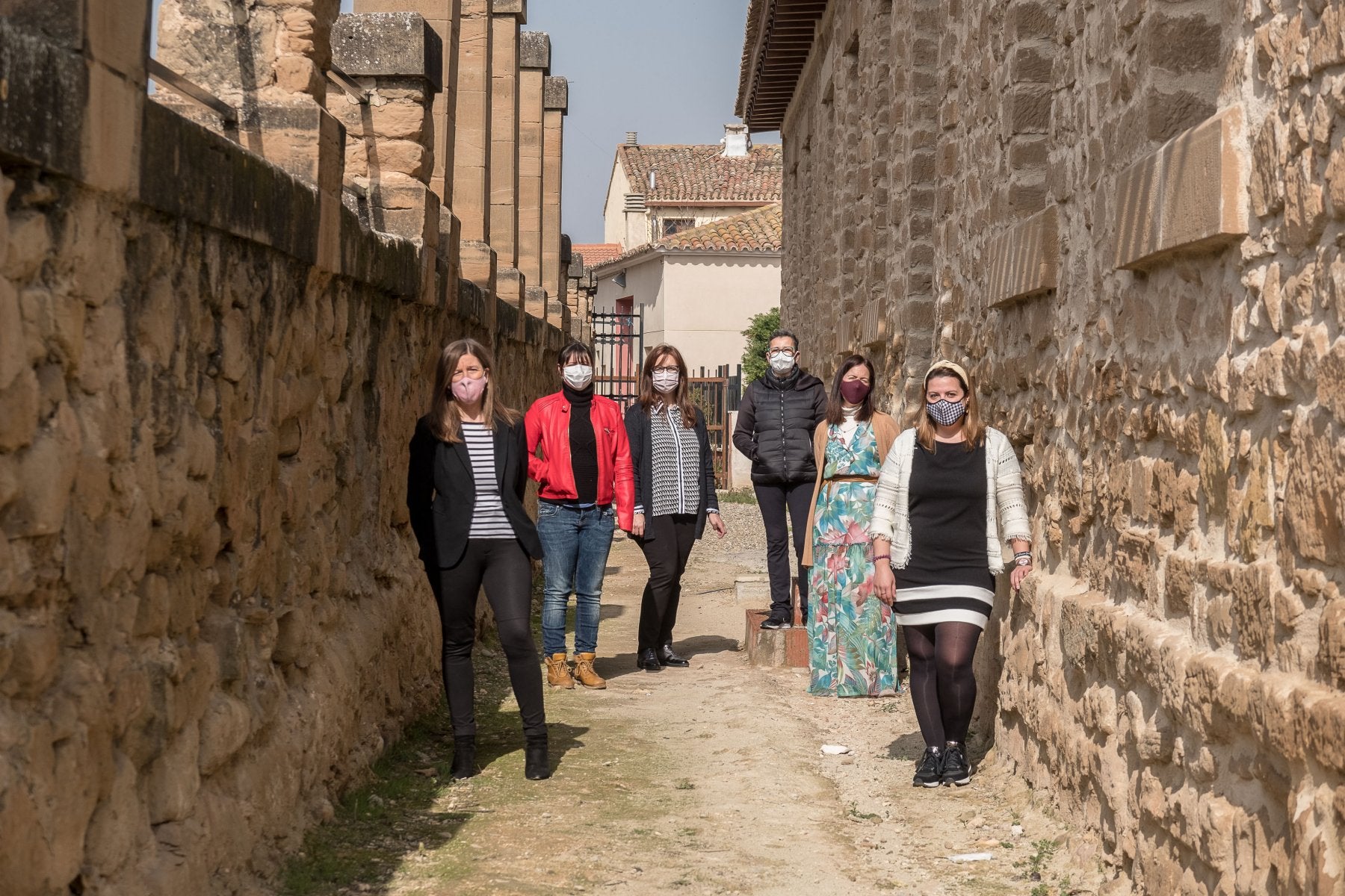 Un grupo en representación de las mujeres de Tudelilla. 