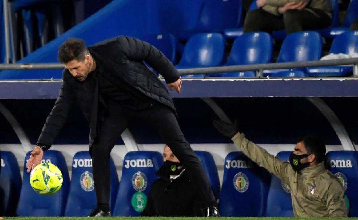 Diego Pablo Simeone, en el Coliseum Alfonso Pérez de Getafe. 