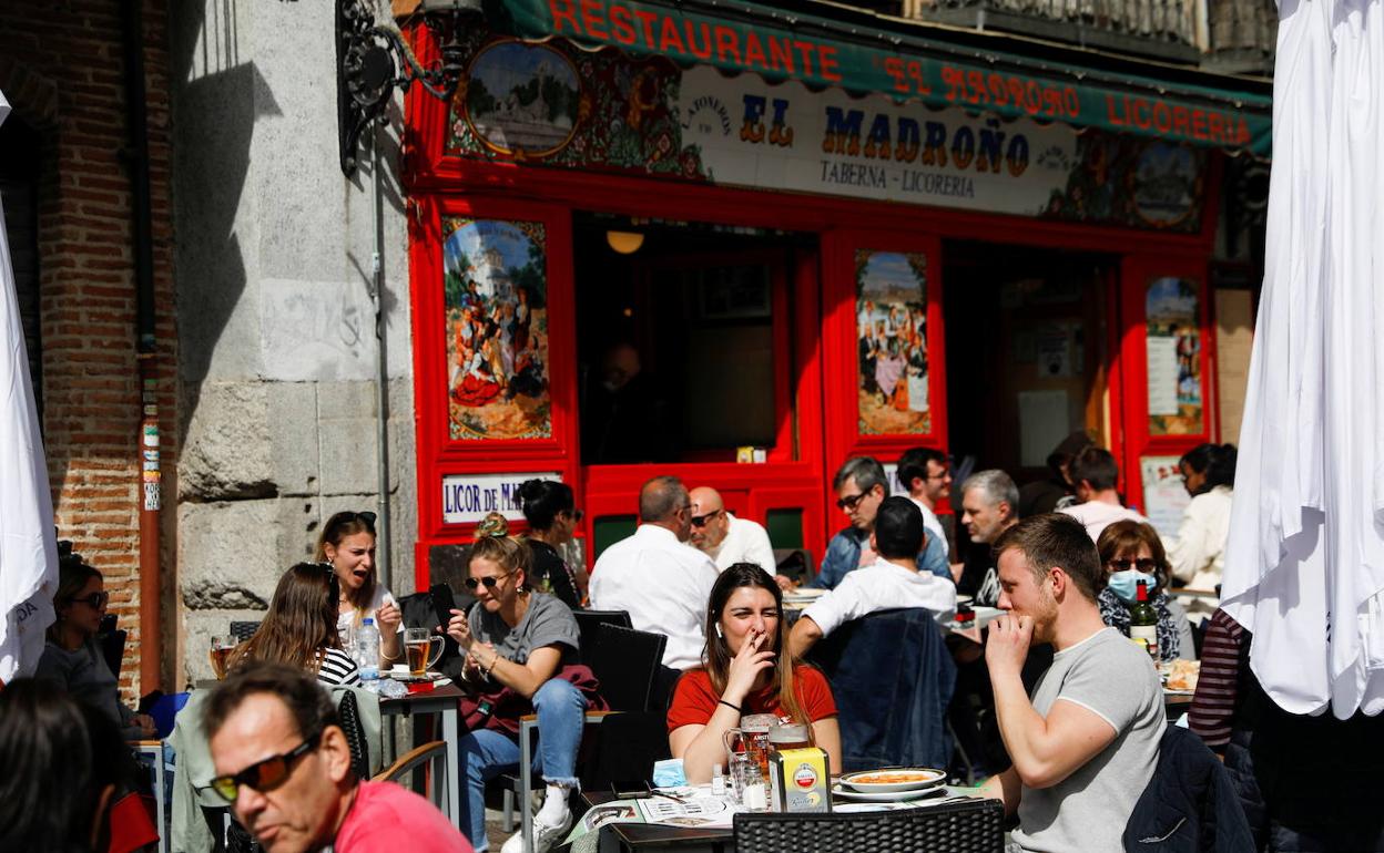 Terraza de un restaurante en Madrid.