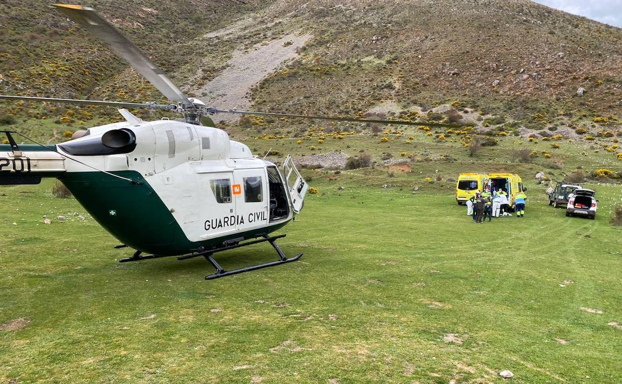 Un pastor, rescatado y trasladado en helicóptero al San Pedro desde Brieva de Cameros