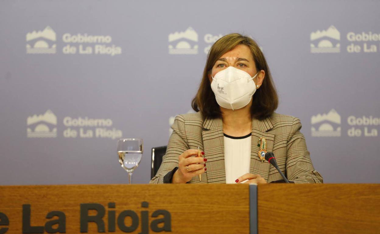 Sara Alba, en la rueda de prensa tras el Consejo de Gobierno de este miércoles. 