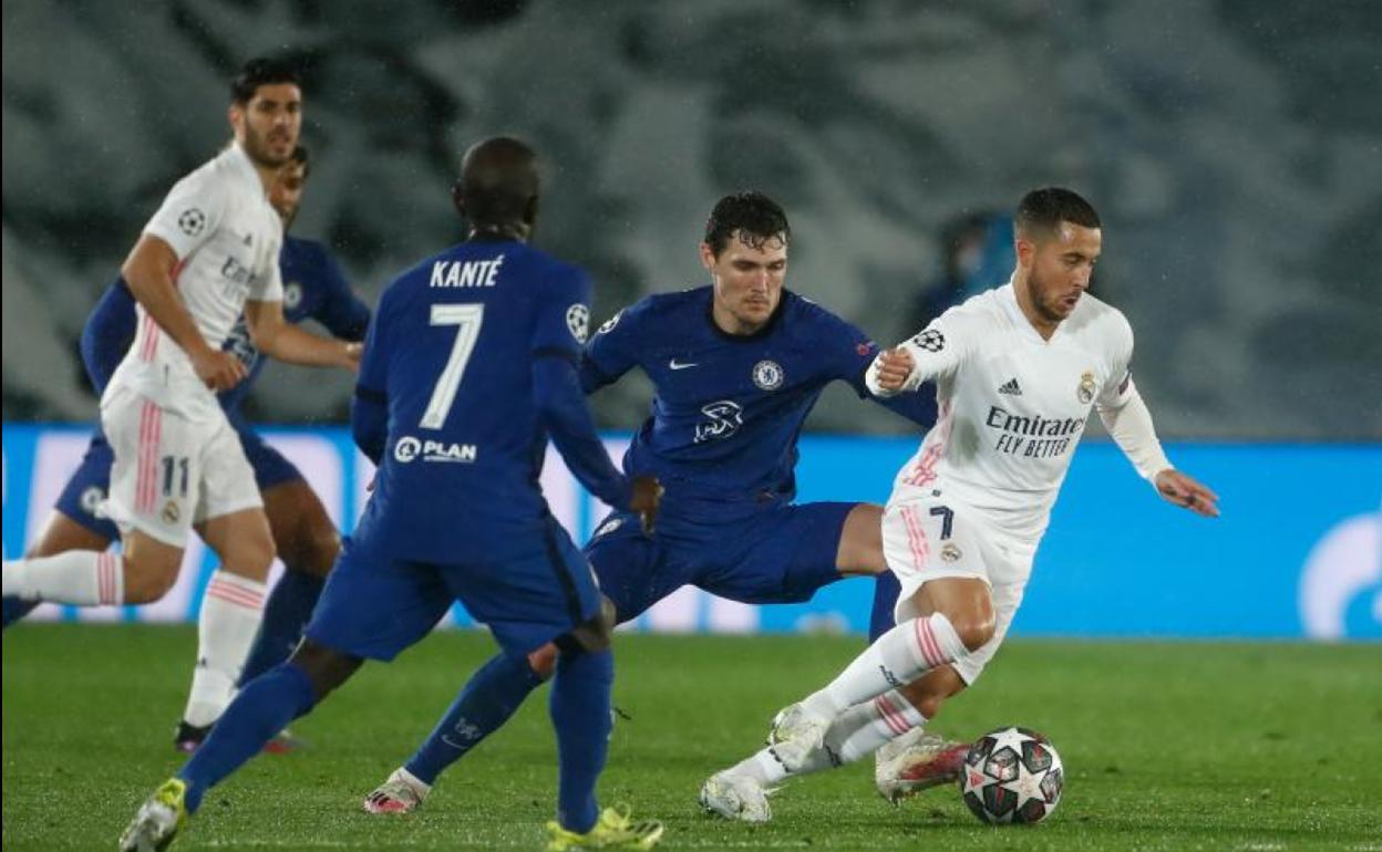 Eden Hazard, durante el partido de ida ante el Chelsea. 