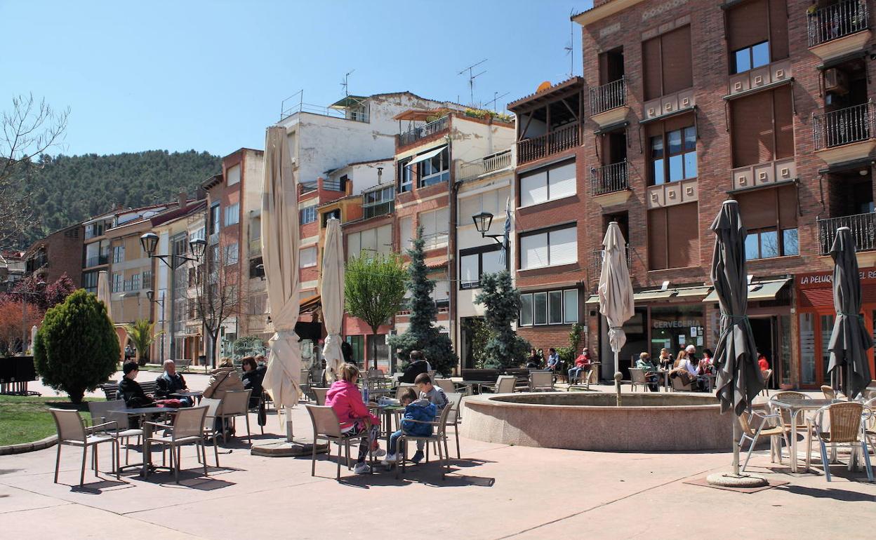 Imagen de una terraza de Nájera. 