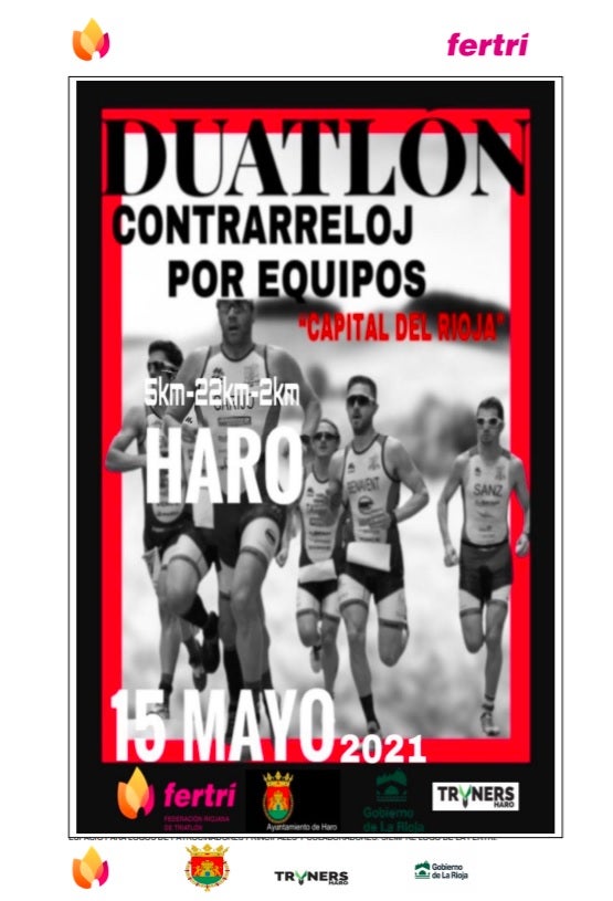 Cartel anunciador del duatlón. 