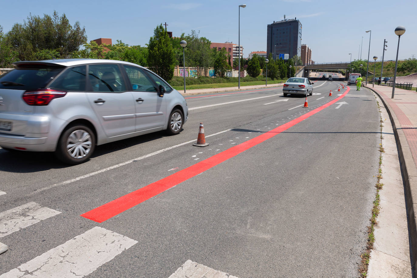 Fotos: El estado de las obras del Eje ciclista Los Lirios-El Cubo en Logroño