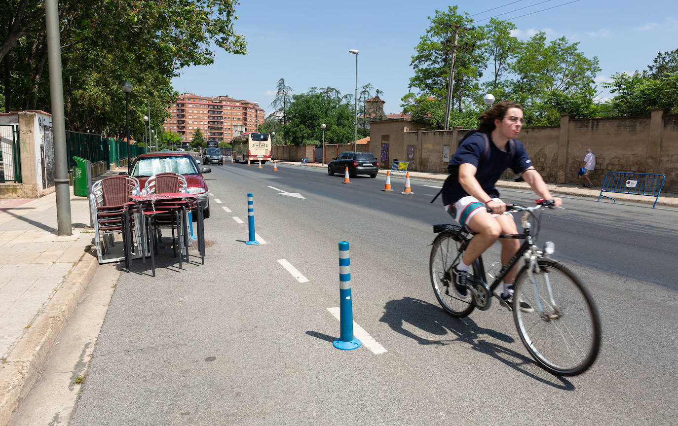 Fotos: El estado de las obras del Eje ciclista Los Lirios-El Cubo en Logroño