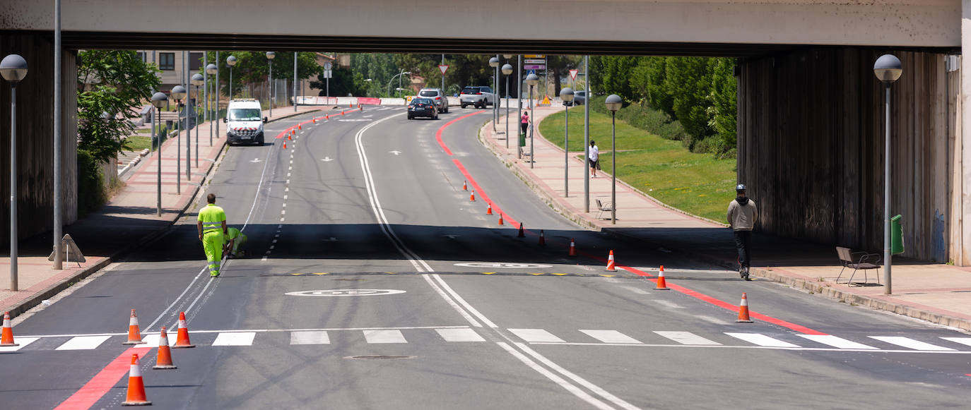 Fotos: El estado de las obras del Eje ciclista Los Lirios-El Cubo en Logroño