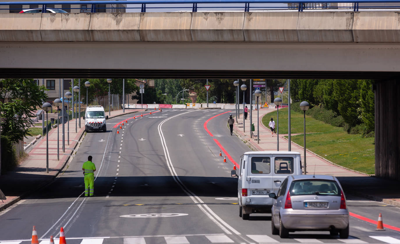 Fotos: El estado de las obras del Eje ciclista Los Lirios-El Cubo en Logroño