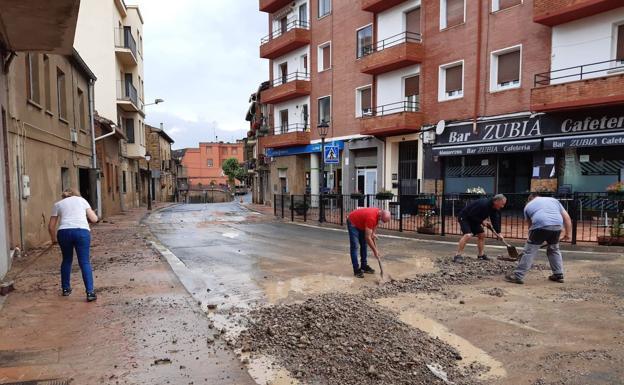 Efectos de la tormenta en Lapuebla de Labarca. 