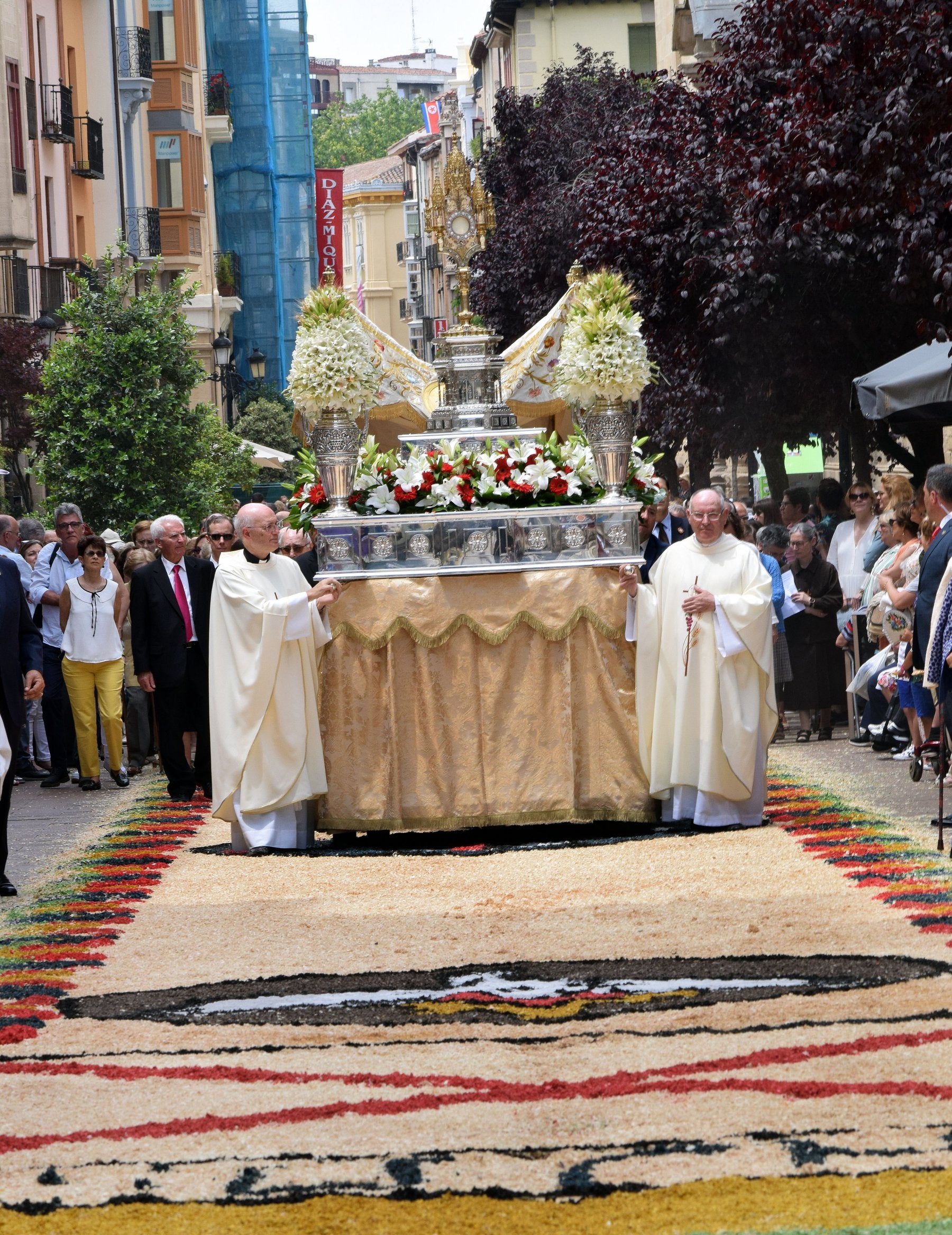 Procesión del Corpus en la calle Portales de Logroño hace dos años. 