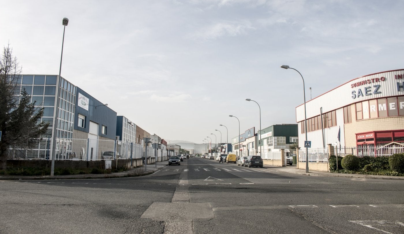 Una de las calles del polígono industrial San Lázaro, en Santo Domingo de la Calzada. 