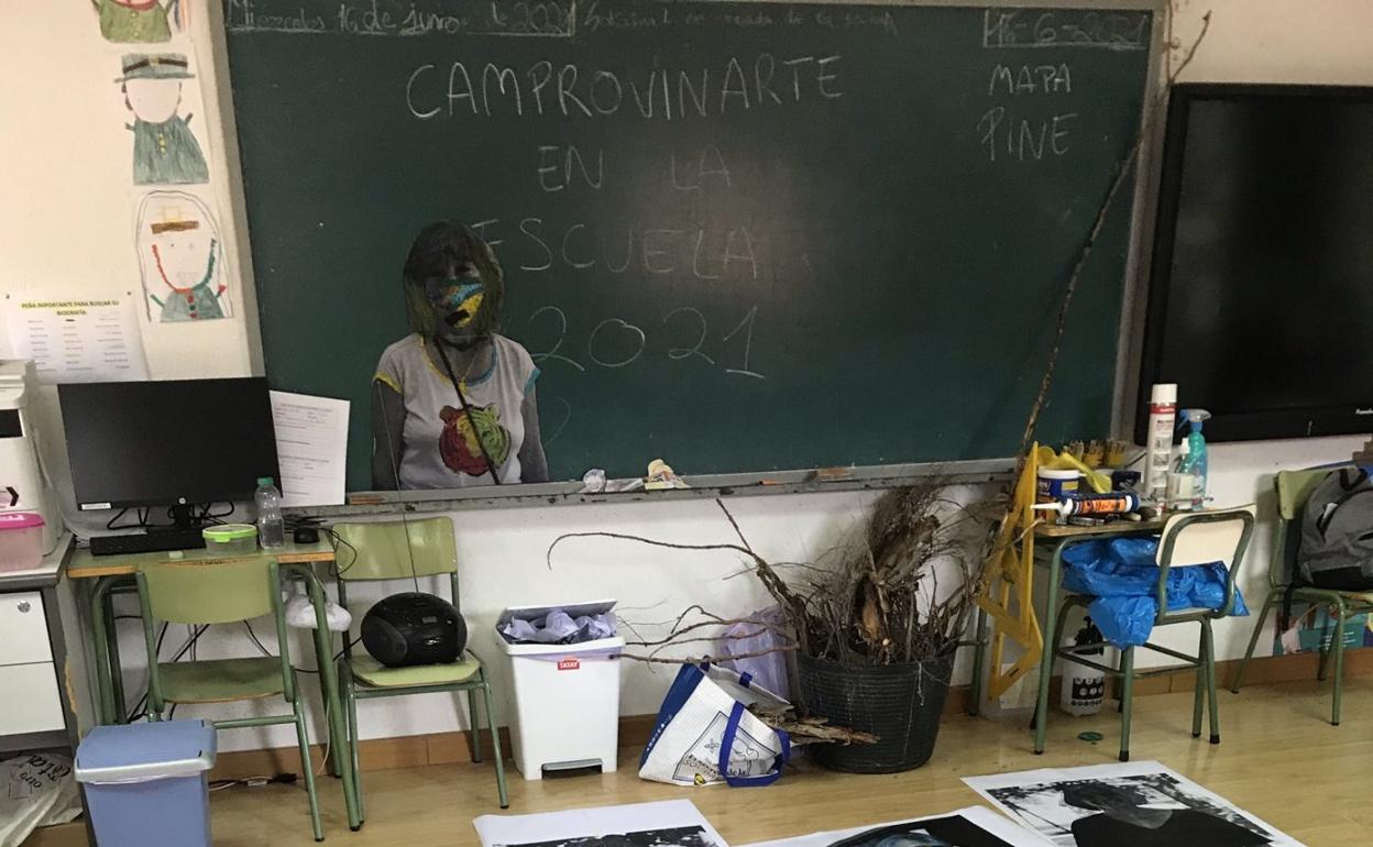 Una de las obras realizadas por los alumnos del colegio de Camprovín. 