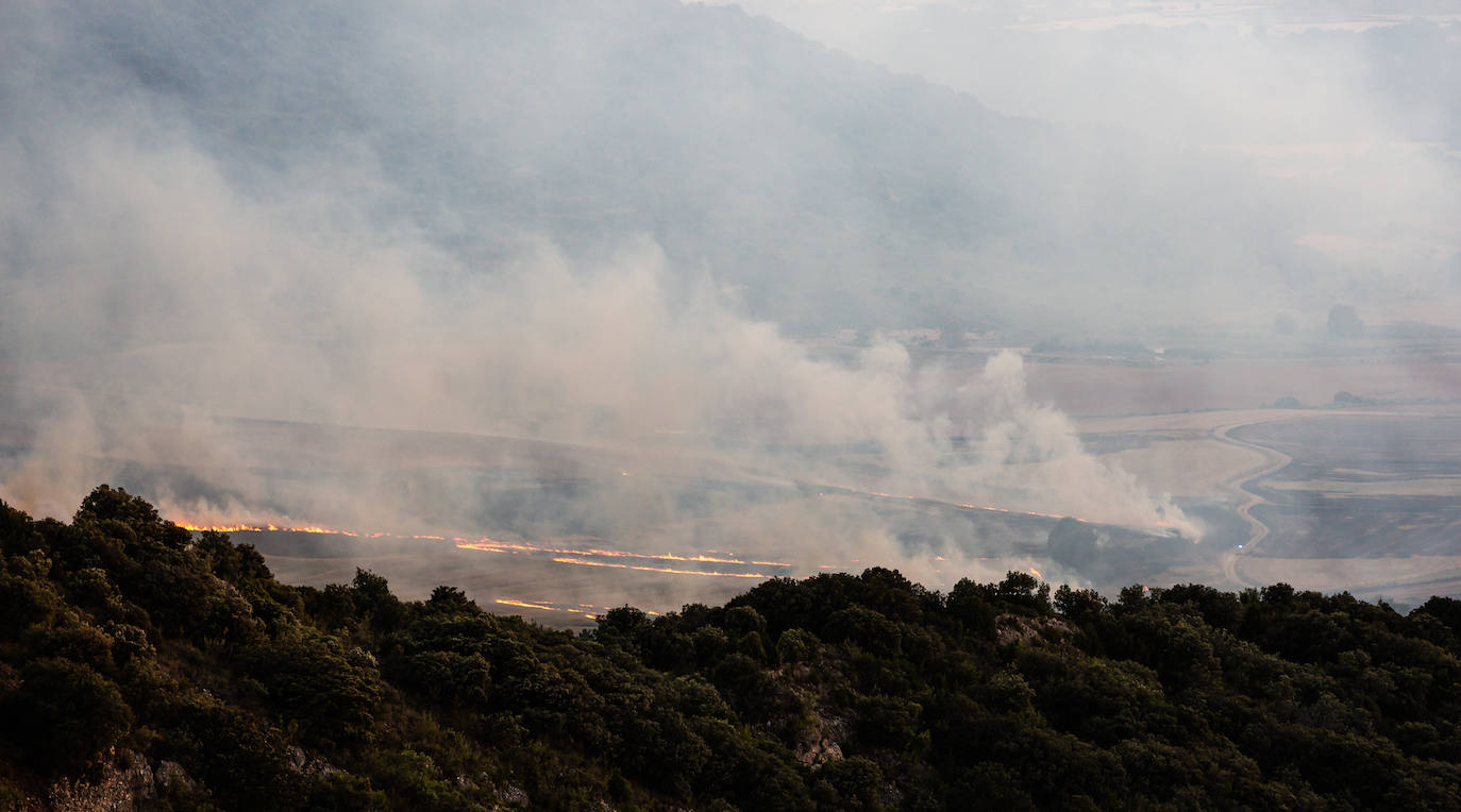 Fotos: La Rioja pide el despliegue de varios helicópteros, aviones e hidroaviones para la extinción del incendio en el Yerga