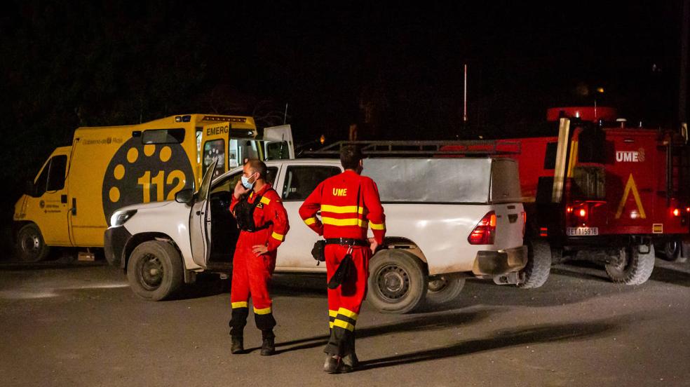 Noche de lucha contra el incendio de Yerga