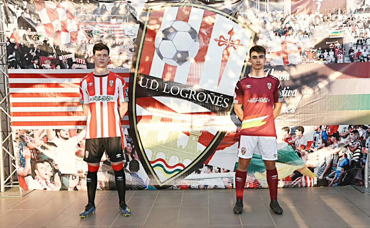 Color vino y la bandera de La Rioja para la segunda equipación de la UD Logroñés