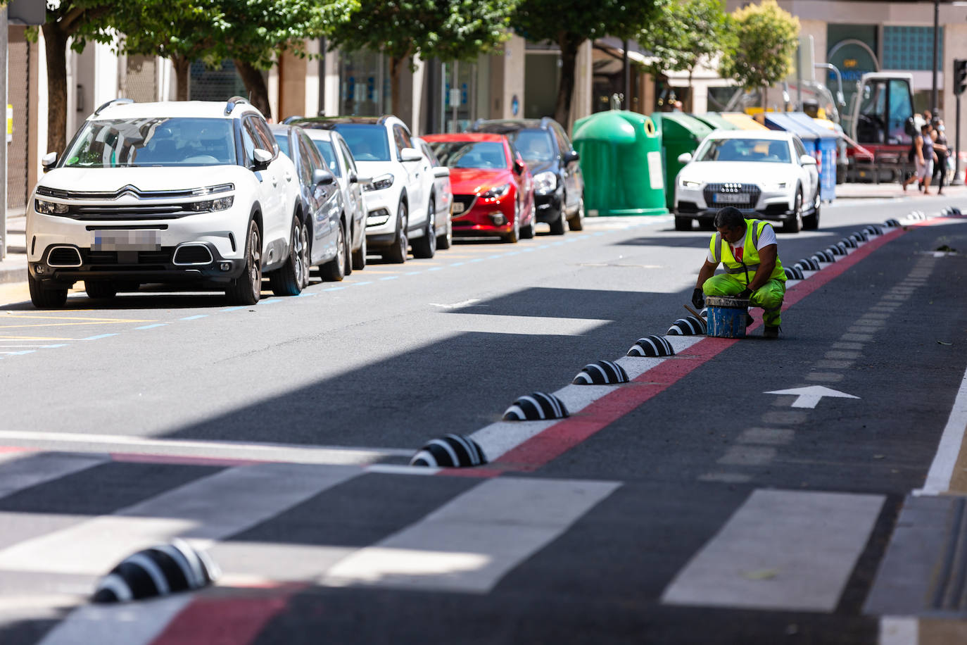 Fotos: Coches, peatones y bicicletas, entre los colores en la calzada de Duquesa de la Victoria