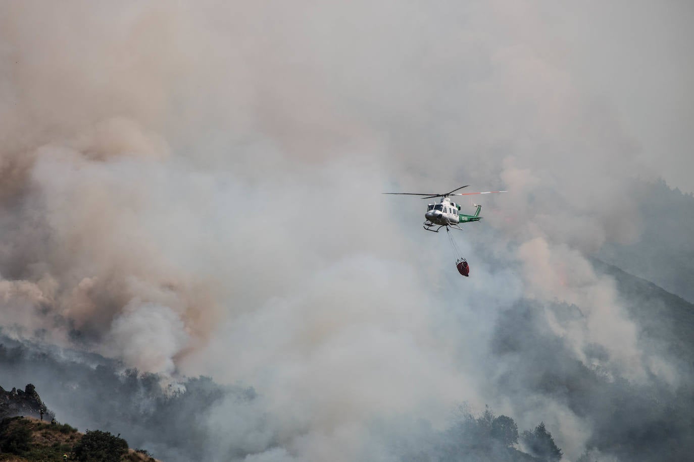 El fuego se ha originado en dos focos a las 13.30 horas de este sábado. 