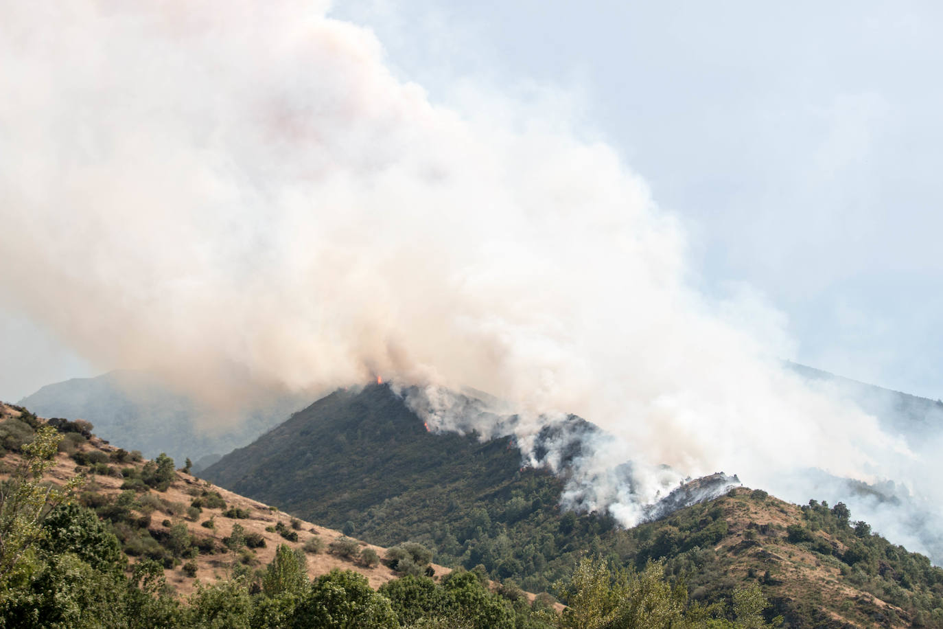 El fuego se ha originado en dos focos a las 13.30 horas de este sábado. 