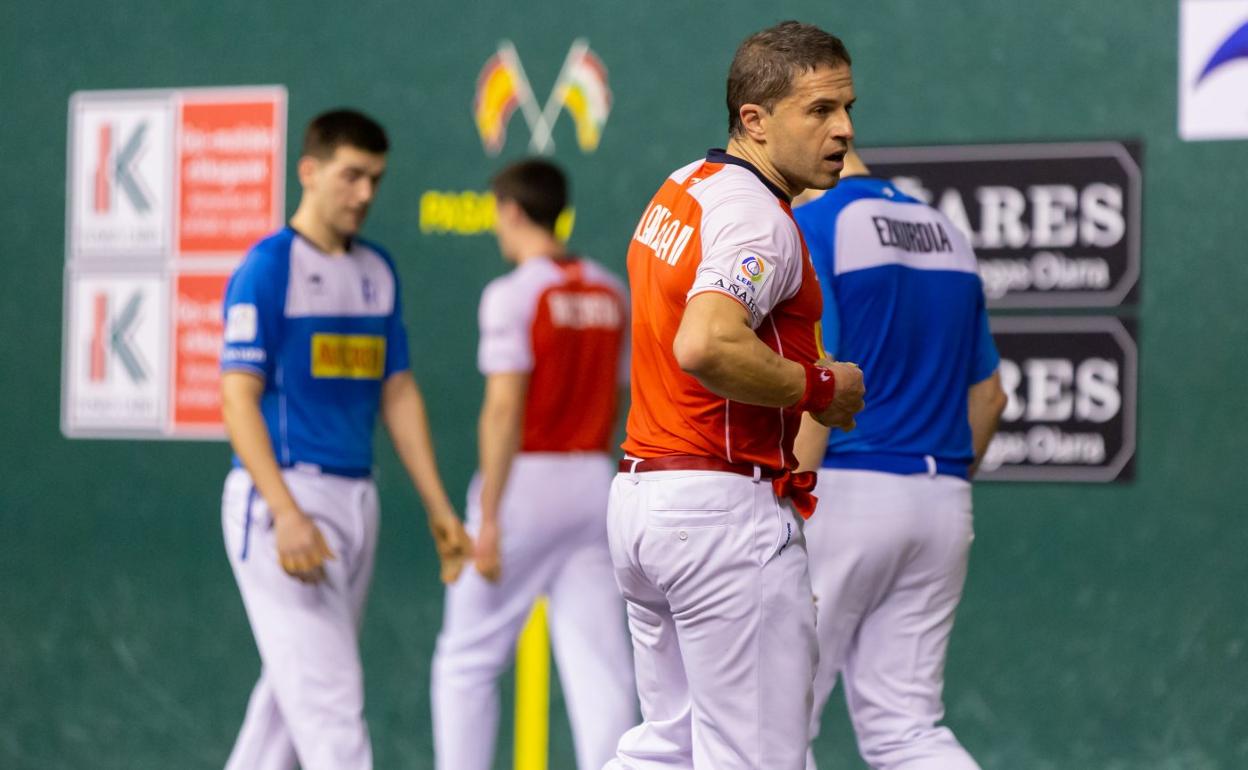 Aimar Olaizola y Ezkurdia, tras un tanto. 