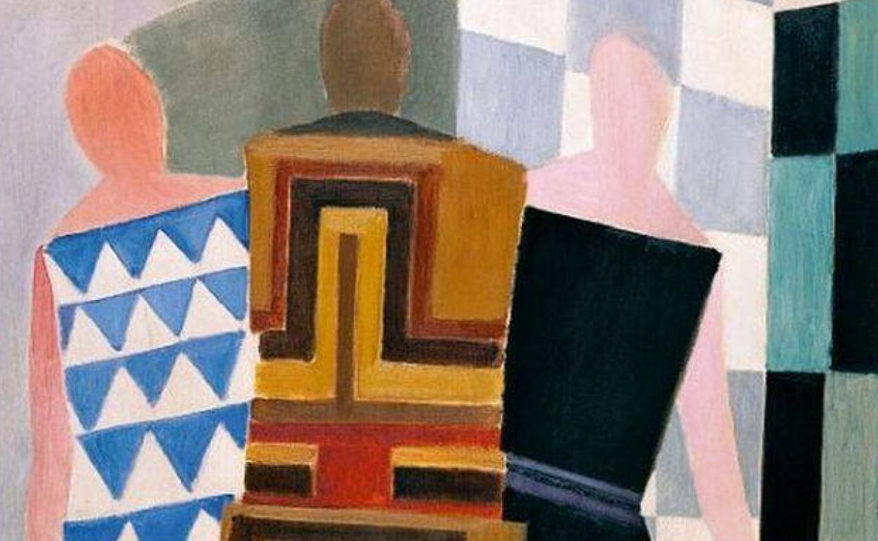 Detalle de 'Vestidos simultáneos', obra de de Sonia Delaunay en la colección Thyssen-Bornemisza 