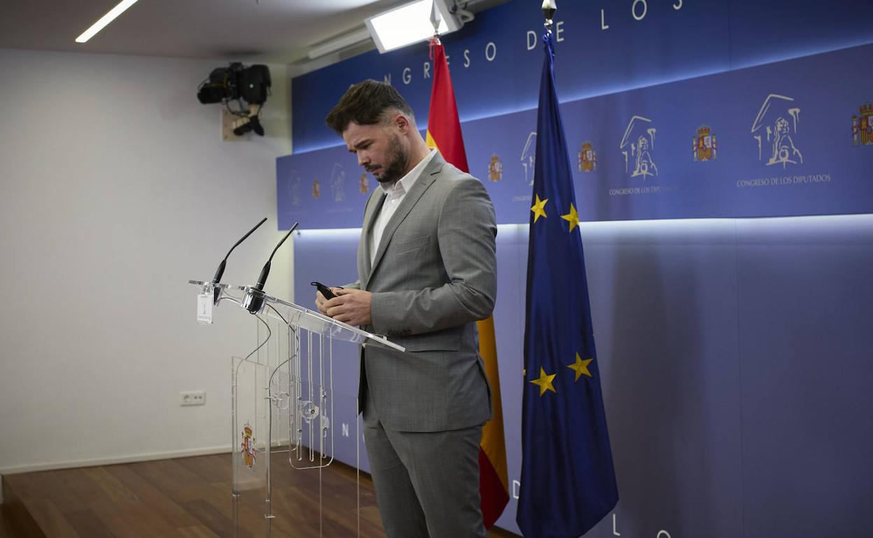 Gabriel Rufián, portavoz de Esquerra en el Congreso. 