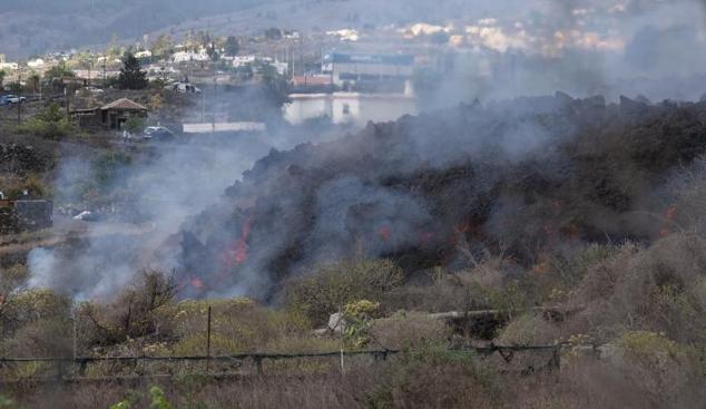 Lava y piroclastos en la zona de Cabeza de Vaca.