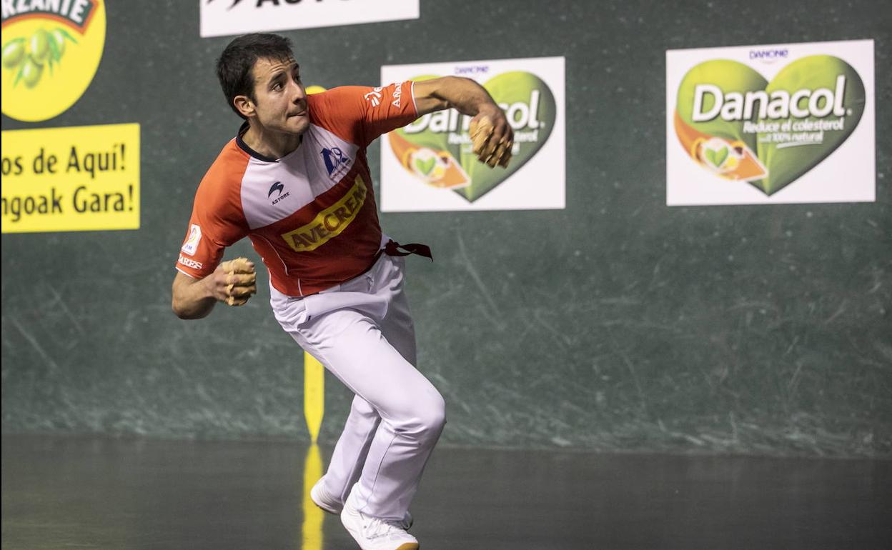 Darío, durante un partido en el Adarraga. 