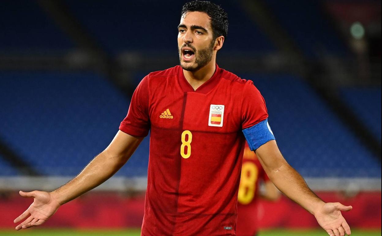 Mikel Merino, con la camiseta de la selección española. 