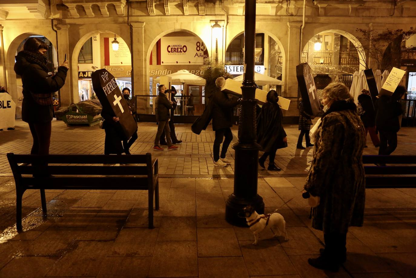 Fotos: La protesta contra las eólicas recorre las calles de Logroño