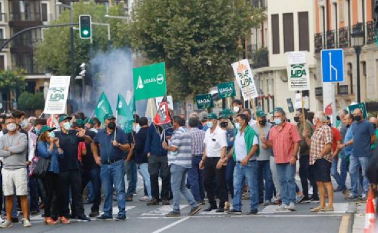 Manifestación de agricultores en septiembre de 2021.