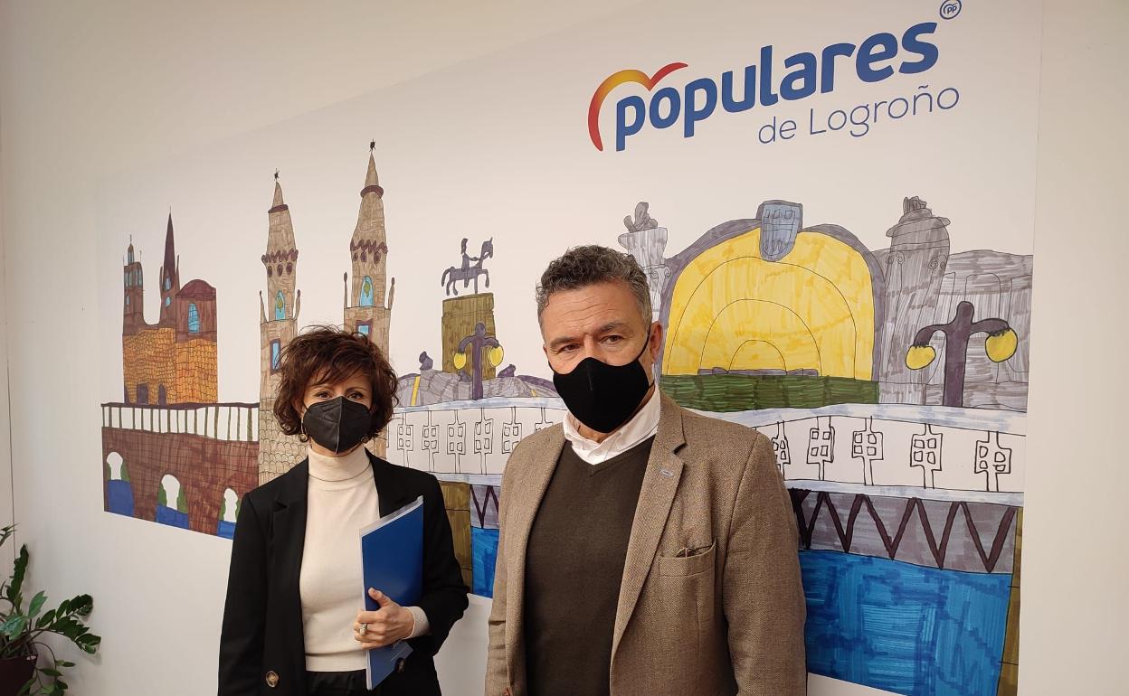 Celia Sanz y Conrado Escobar, portavoces del grupo municipal Popular