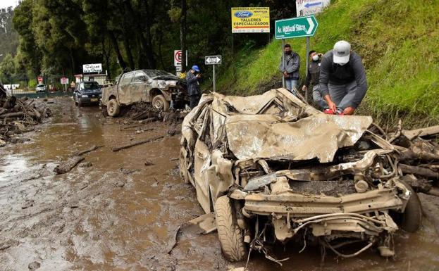 Imagen principal - Imagen de la zona afectada tras las fuertes precipitaciones.