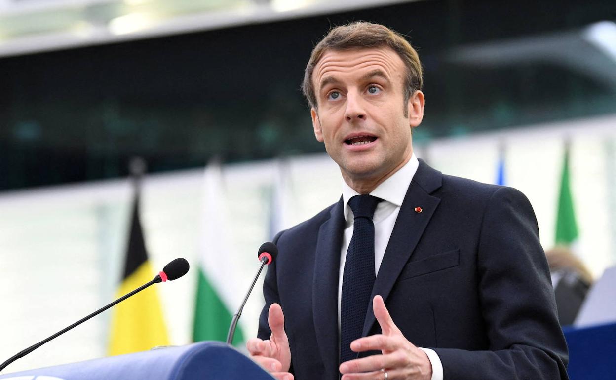 Emmanuekl Macron en una intervención reciente en el Europarlamento.