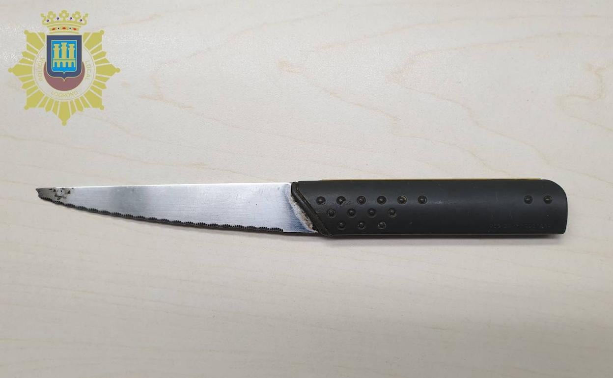 Cuchillo utilizado en los robos. 