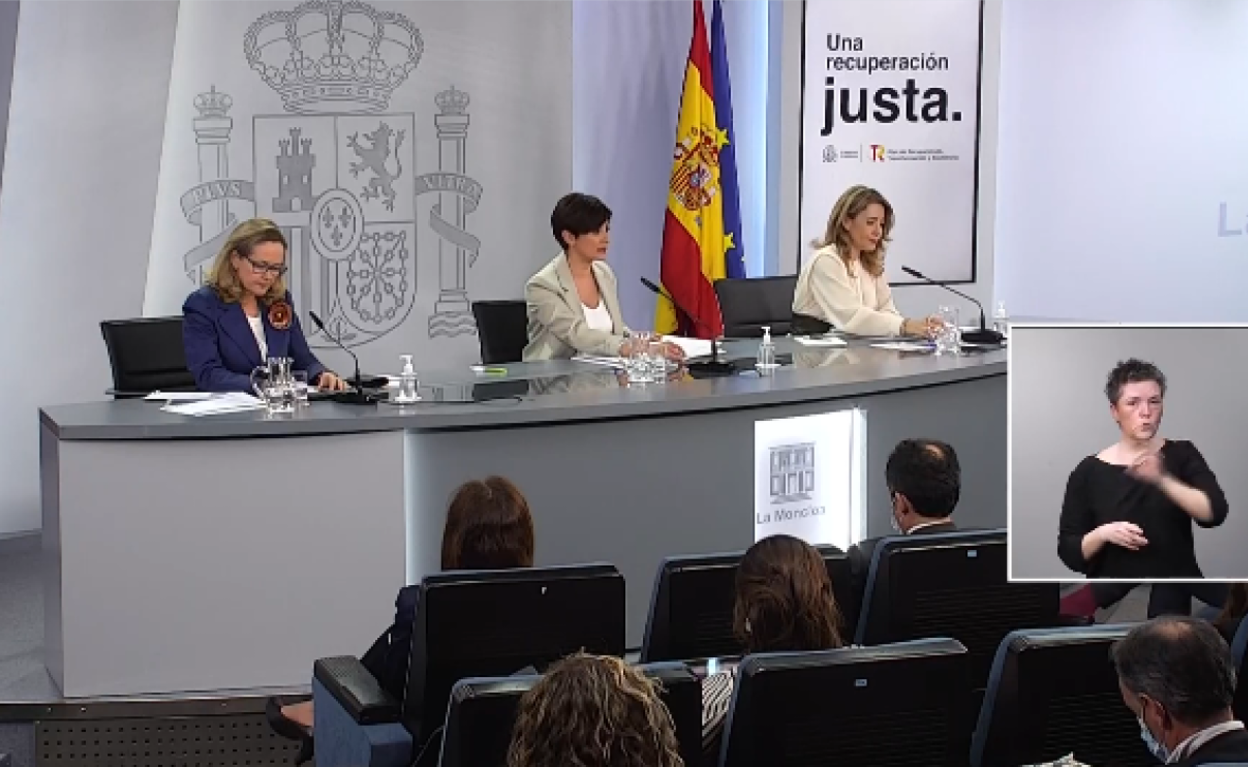 Rueda de prensa tras el Consejo de Ministros de este martes. 