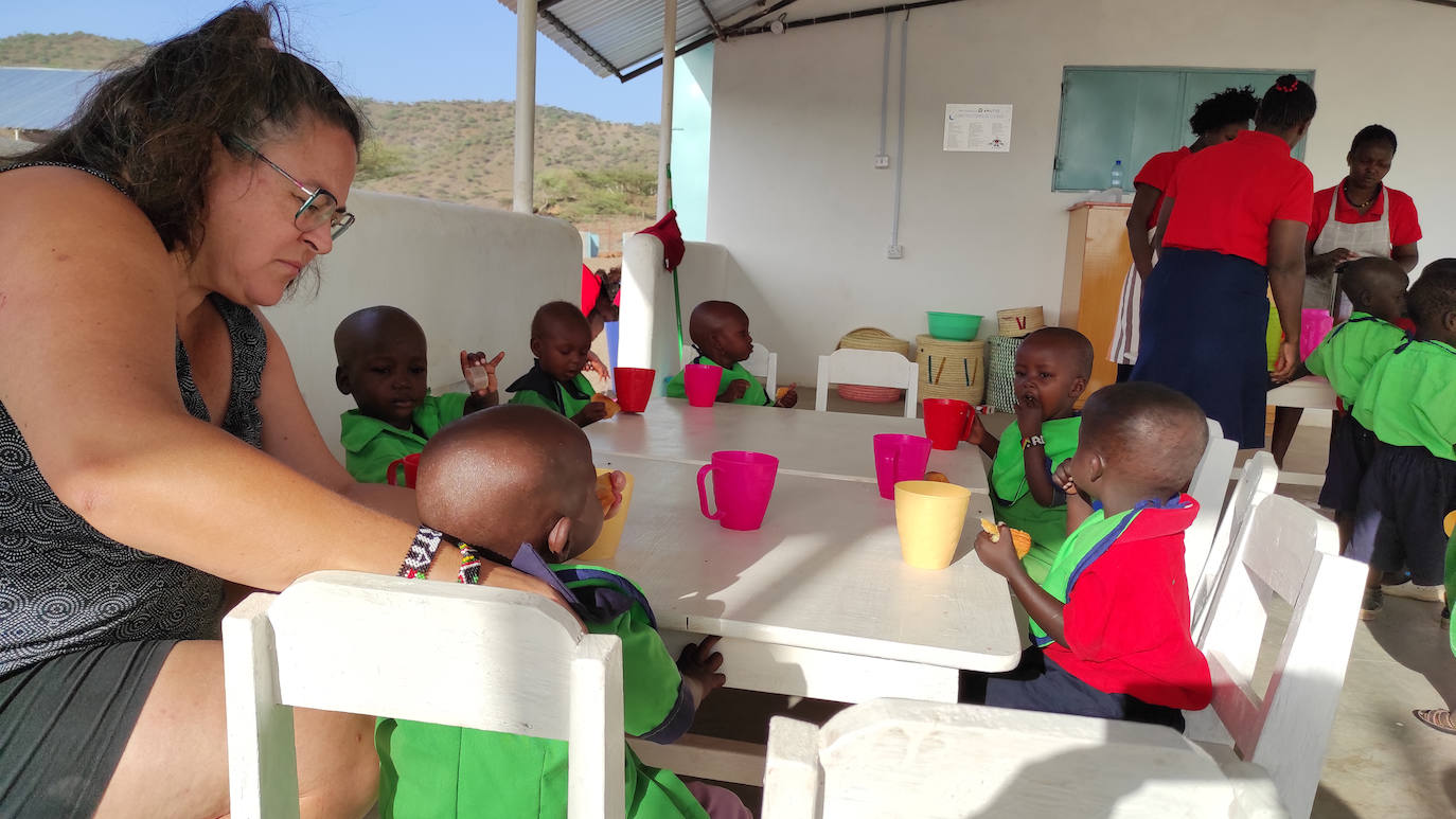  En el comedor del colegio, donde algunos niños han salido de la desnutrición. 