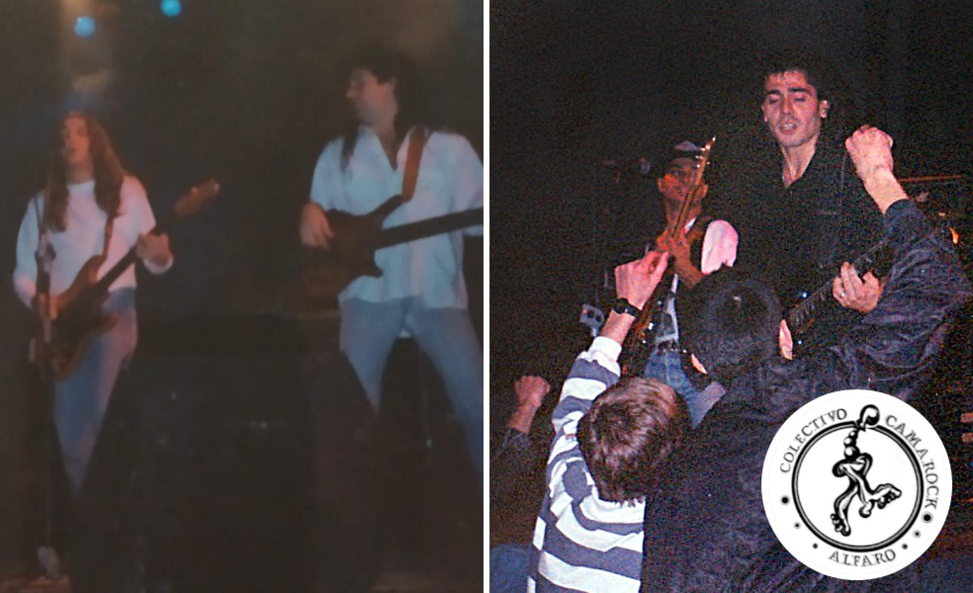 Dos momentos del concierto de Rosendo y Leize en noviembre de 1992.