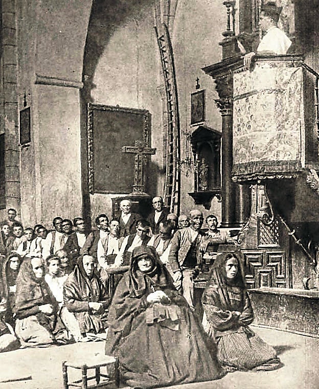 'Sermón en la aldea', foto hecha en Viguera por un Echagüe de 16 años. 