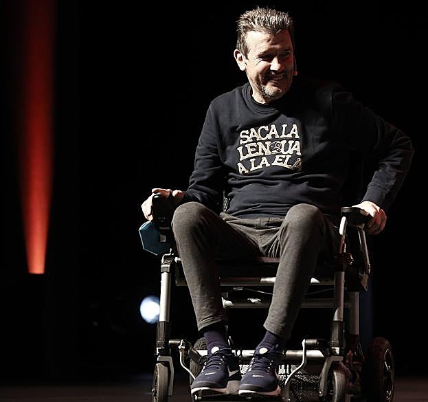 Juan Carlos Unzué tras ofrecer una conferencia anterior en Pamplona. 