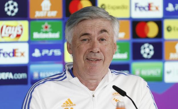 Carlo Ancelotti, en rueda de prensa. 