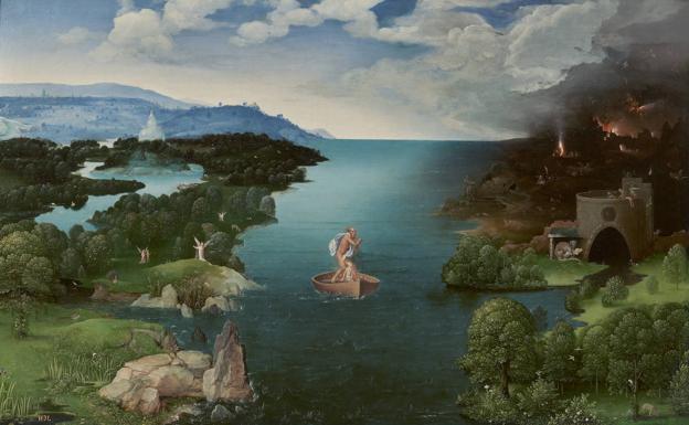 'El paso de la laguna Estigia' de Joachim Patinir expuesto en el Museo Nacional del Prado