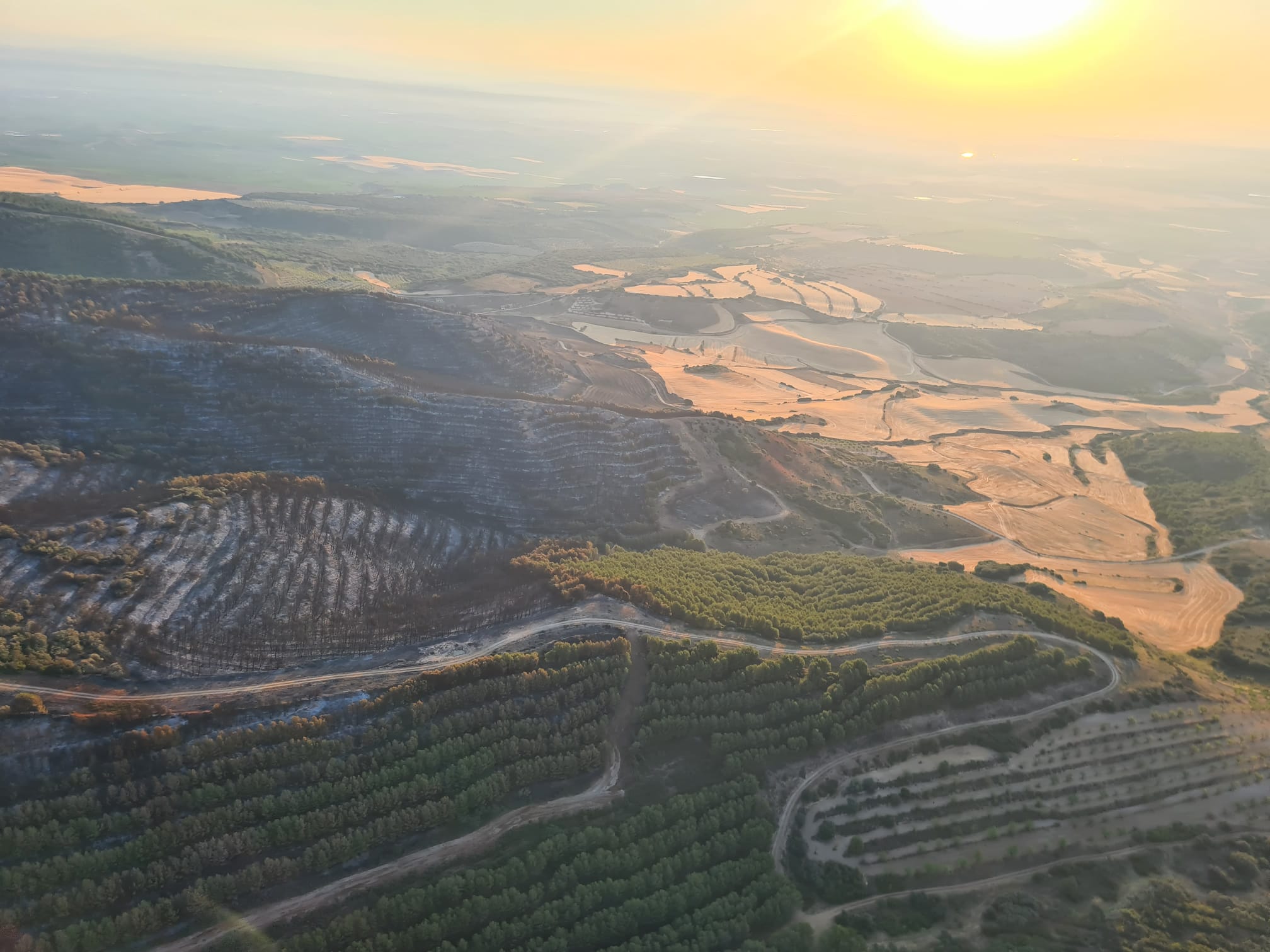 Fotos: Así se ven desde el aire las 104 hectáreas quemadas en Yerga